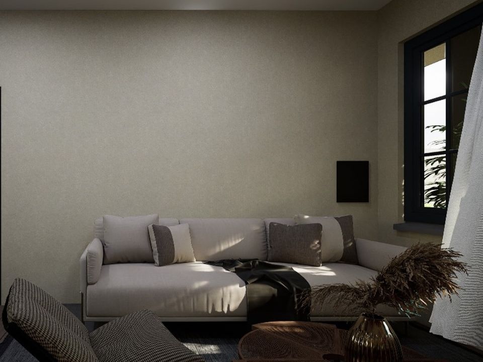 Render de interiorismo de sala de estar
